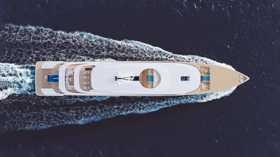 The 75.5-metre Etherea's provisional top speed is 14.5 knots, her cruising speed is 12 knots