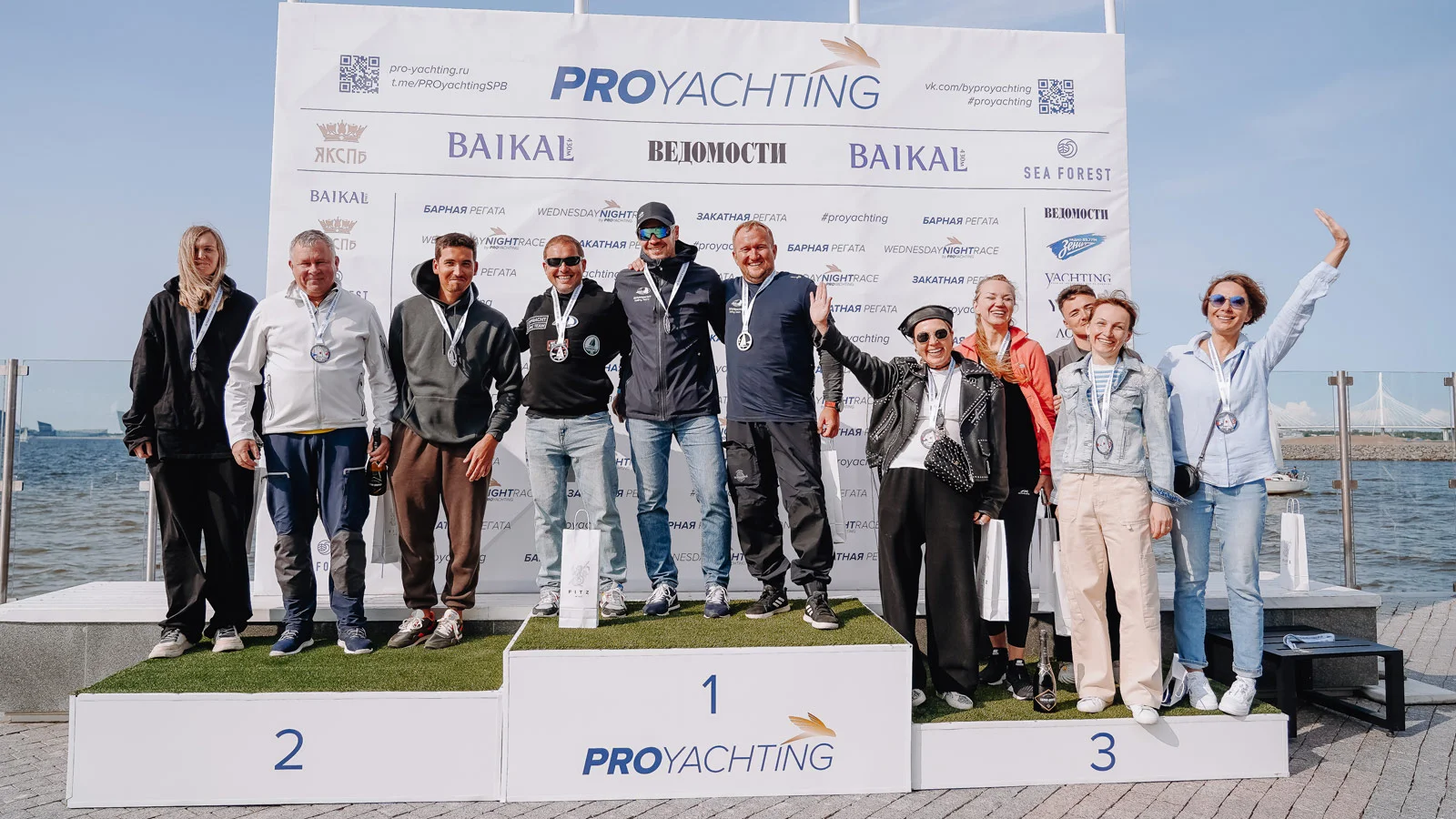  Awarding ceremony for the winners of the first stage of J/70 Summer Cup regatta in Saint Petersburg