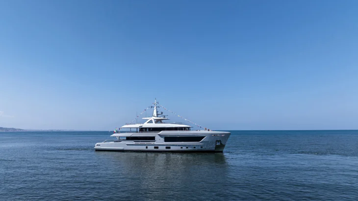 Italian Cantiere delle Marche has launched its fully custom 42.61-metre explorer named One-Off 43, also known as Project B2