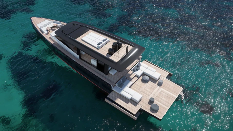 The Swan Arrow has a 50-square-metre beach club with fold-down terraces