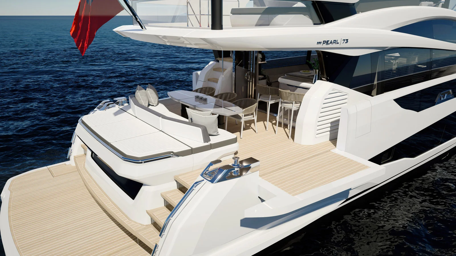 Кокпит с откидывающимися фальшбортами на Pearl 73