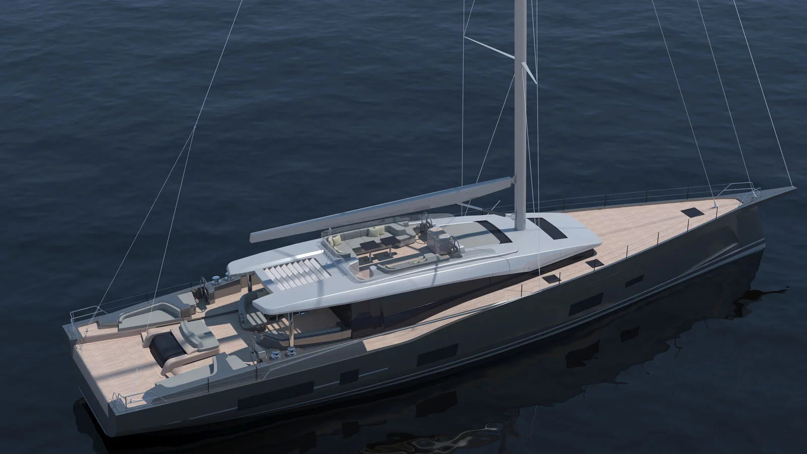 The C140 is the first sailing yacht to be built by Conrad Shipyard specializing in motor yachts