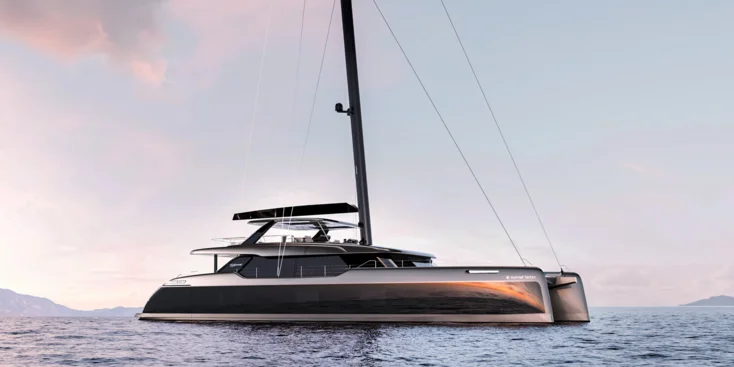 The Sunreef 35M Eco stands out for her futuristic exterior design