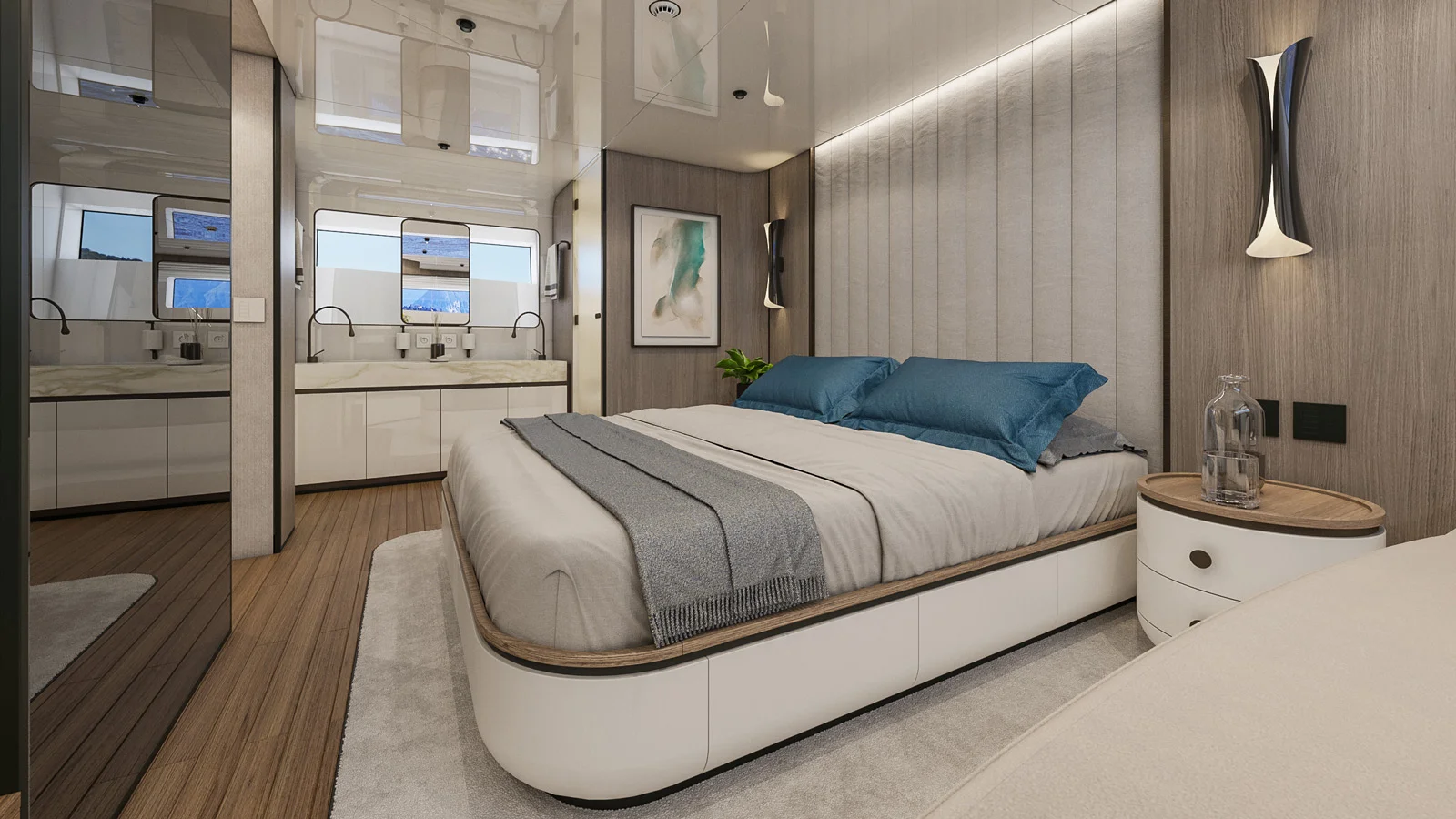 Extra X90 Fast yacht master cabin