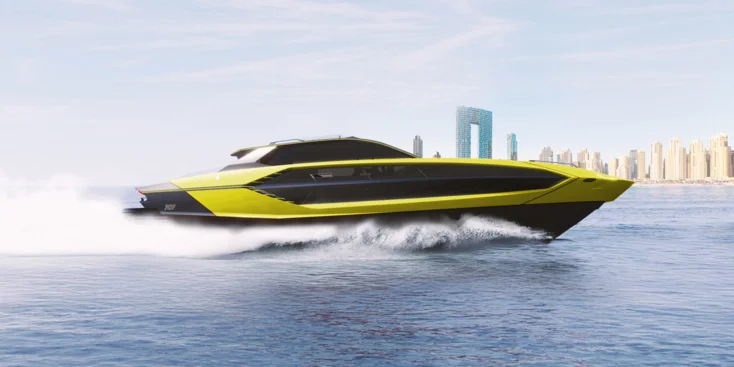 The 30.8-metre superyacht Tecnomar for Lamborghini 101 has entered outfitting stage at The Italian Sea Group facility in Marina di Carrara