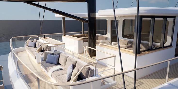 Студия Atelier Cala представила концепцию интерьеров экспедиционного парусника SailXplorer XV53