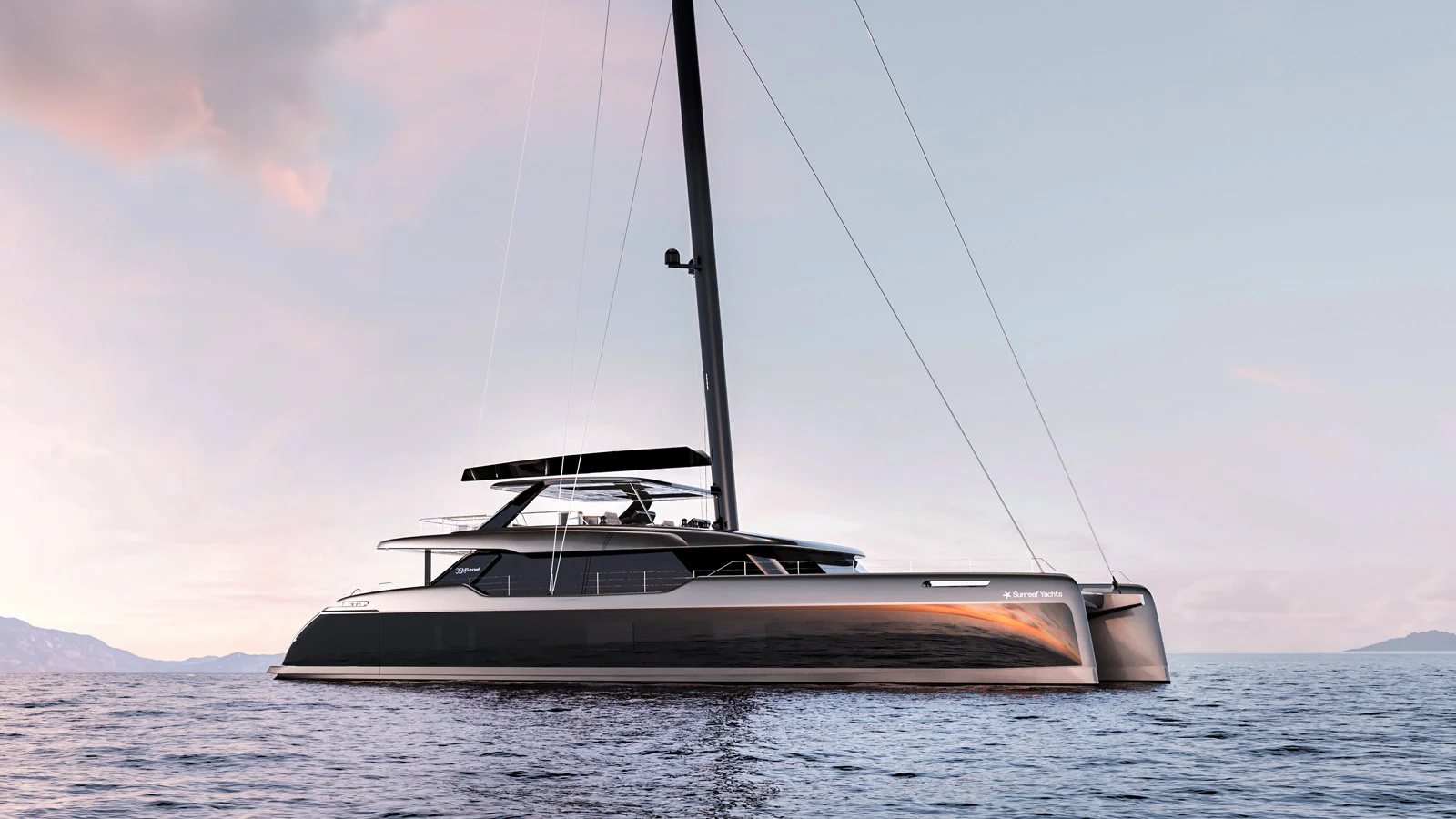 The Sunreef 35M Eco stands out for her futuristic exterior design