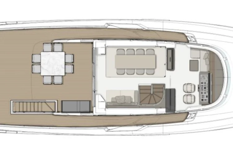 Upper deck with optional dining area