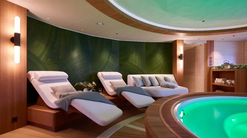 Spa centre on the Heesen Sparta's lower deck