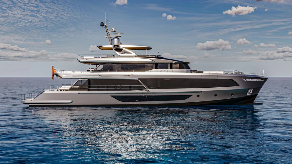 The 40P's exterior is owed to Italian Cassetta Yacht Designers