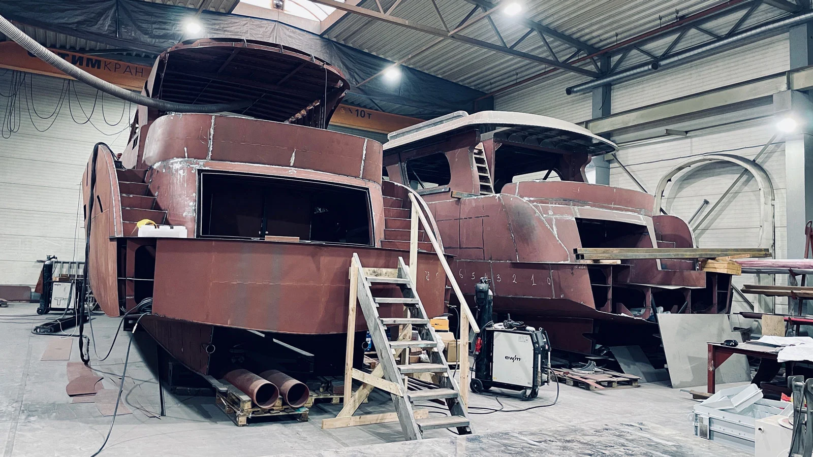 "Ushakov shipyards" is one of a few manufacturers of steel displacement yachts in Russia