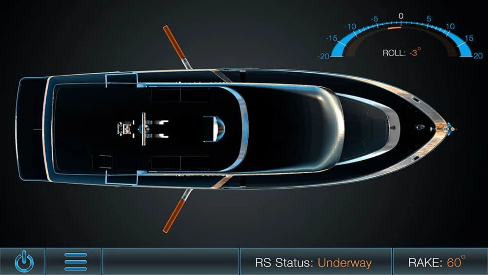 The angle of rotary stabilisers can be changed