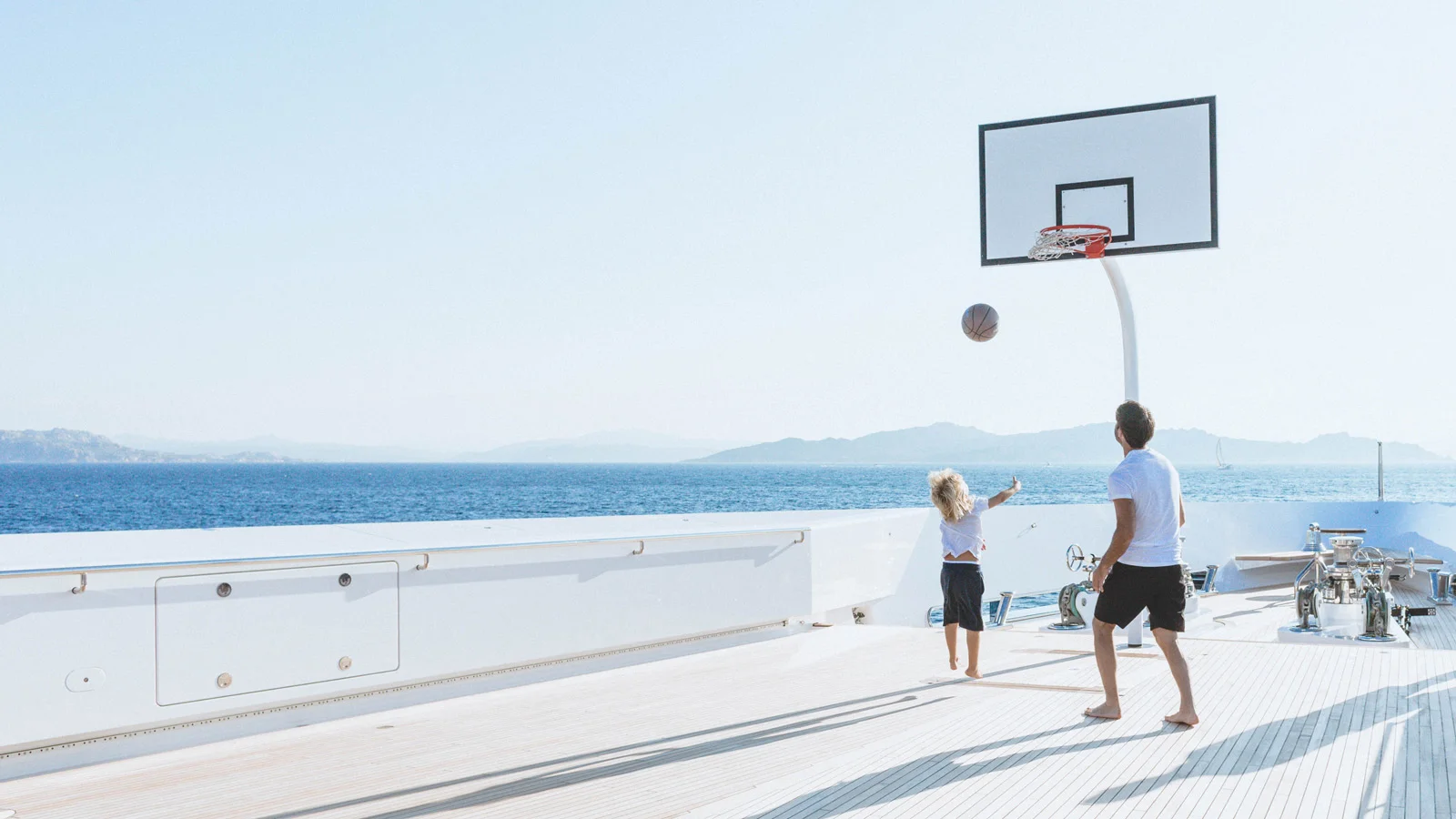 Basketball court on the Joy superyacht