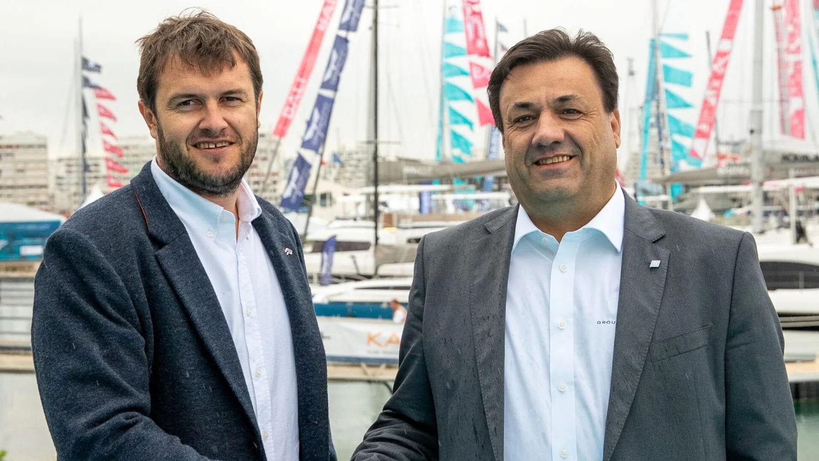 Mathieu Fountaine (Fountaine Pajot) and Bruno Thivoyon (Groupe Beneteau)