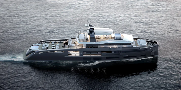 The SUY 135 has a length of 44 m, a beam of 9.8 m, and a draft of 2.2 m at full load