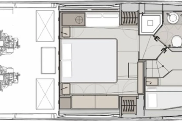 Lower deck, 3-cabin version