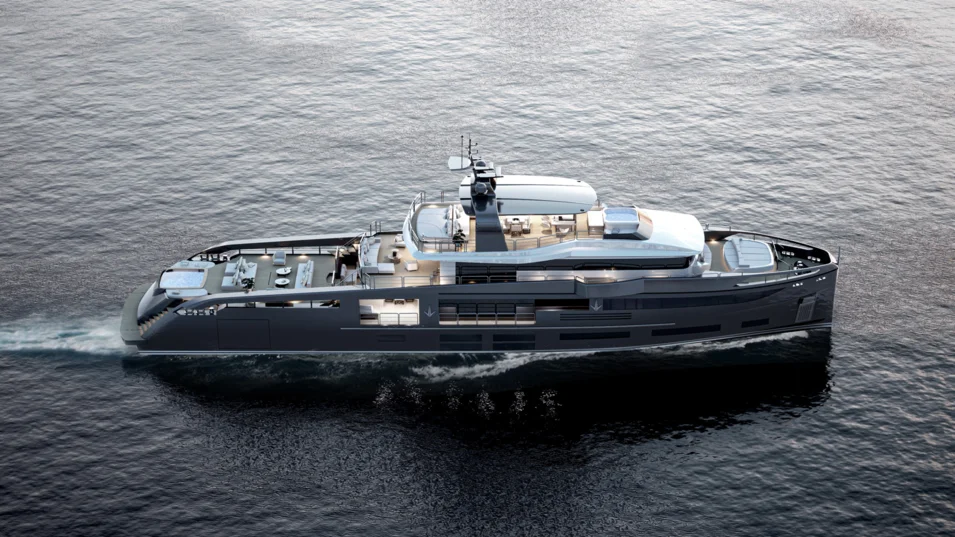 The SUY 135 has a length of 44 m, a beam of 9.8 m, and a draft of 2.2 m at full load