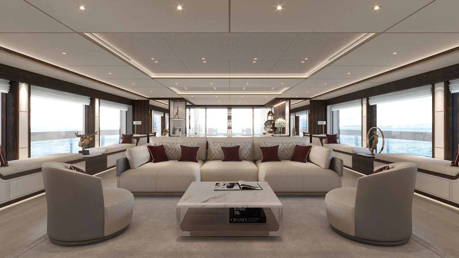 Sanlorenzo 58Steel's main saloon