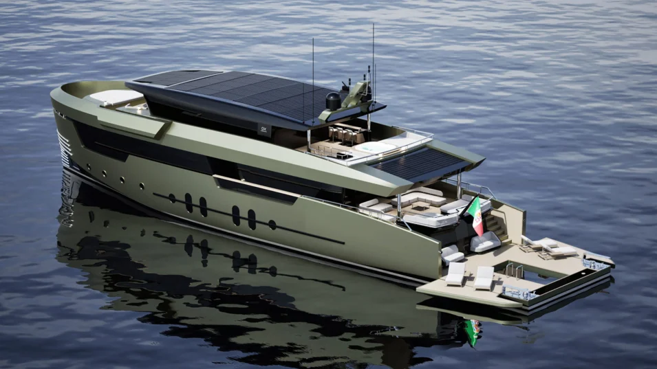 The GX38 Voyager's aft section can also accommodate a beach club