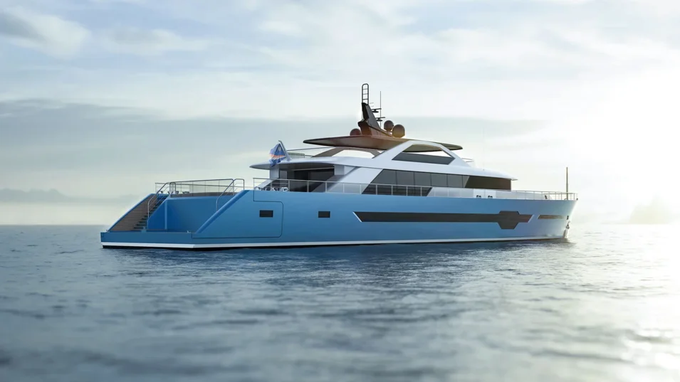 The exterior design of All About U was developed by Adeo Yacht Design