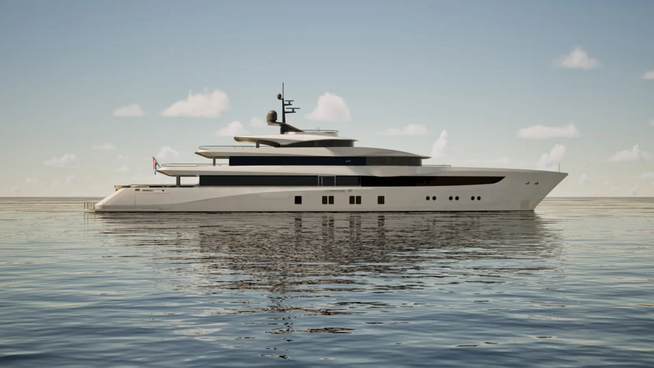 The 70-m Mulder Design Project Opal is a superyacht with a beam of 13 m and a draft of 3.15 m