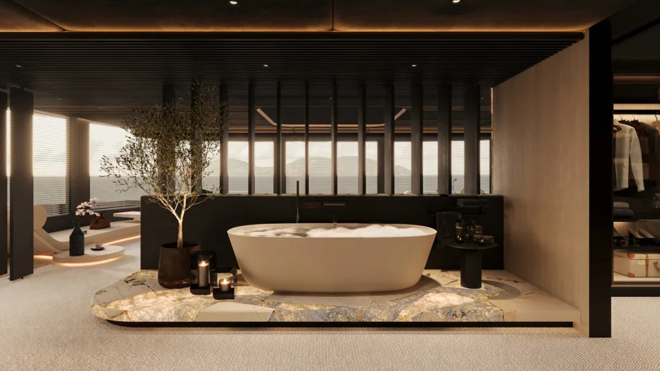 Bathroom in Sunreef 65m Explorer's master suite