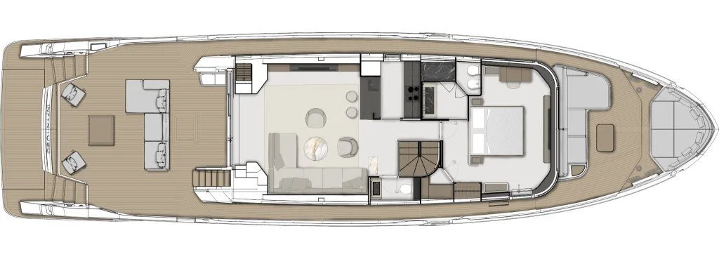 Main deck: version with bow master-cabin