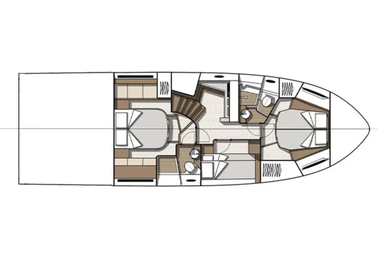 Lower deck 3-cabin layout