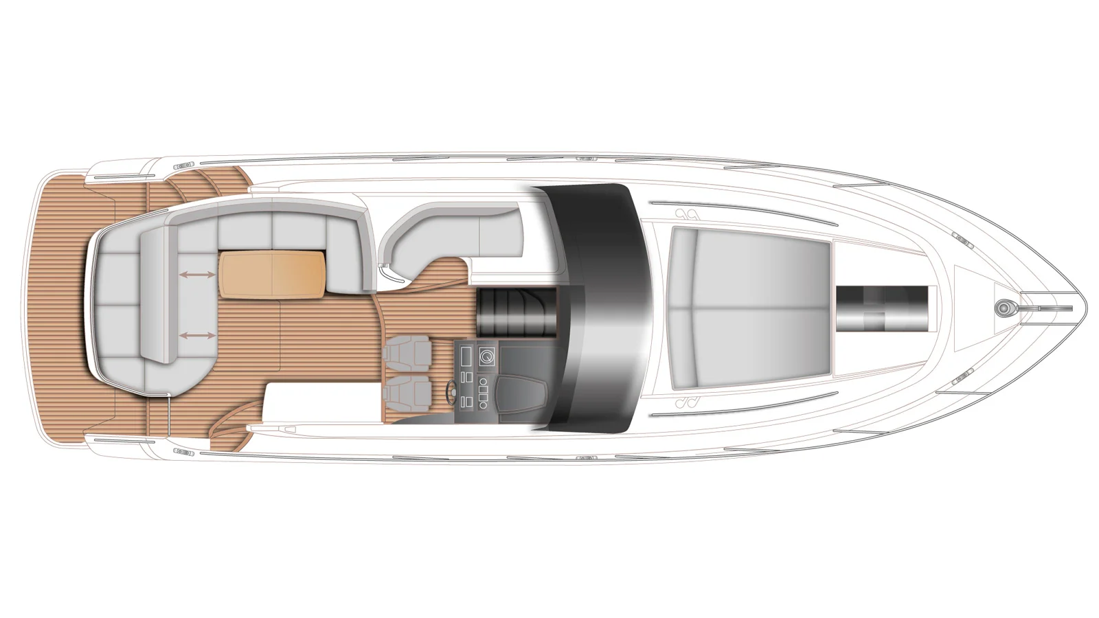 Main deck with optional sunbed