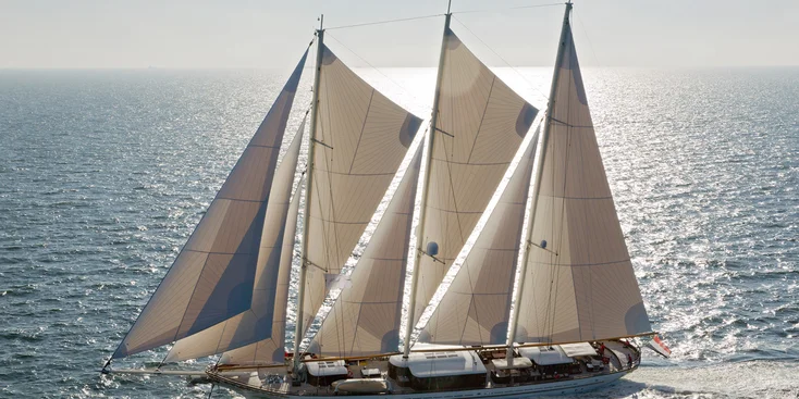Ken Freivokh designed the interiors for the 64.52-metre sailing yacht Mikhail S. Vorontsov