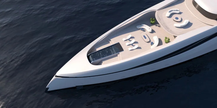 Comet's foredeck is one of its key spaces for lounging and socializing