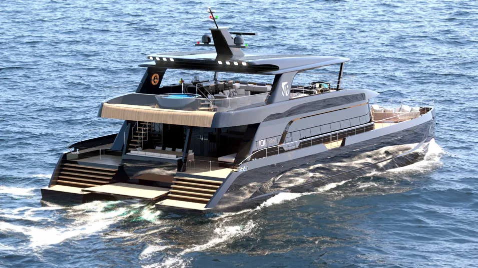 Four Volvo Penta IPS 1350 with a total power of 4000 hp can deliver up to 17 knots