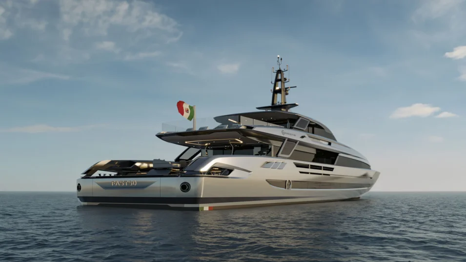 One of Baglietto Fast50's standout features is the two-level stern