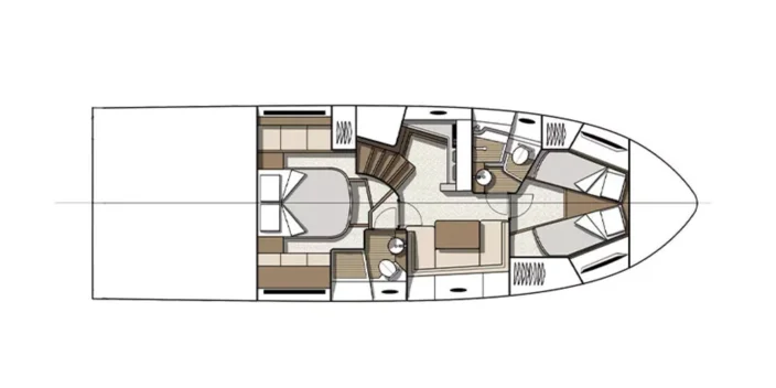 Lower deck 2-cabin layout