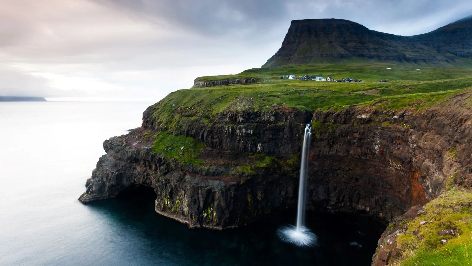 Gasadalur and the Múlafossur waterfall