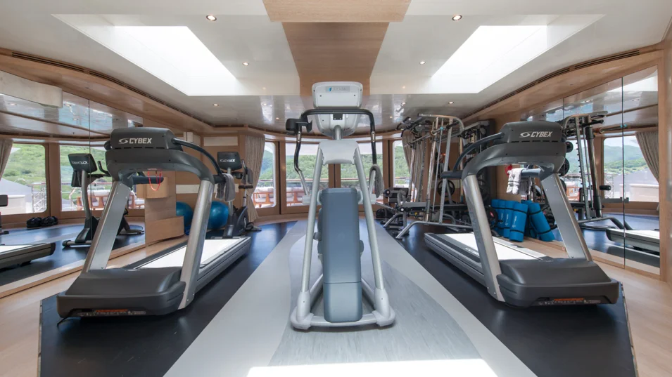 Gym on board the Quattroelle superyacht, Lürssen