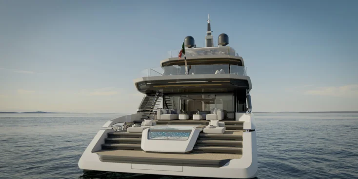 The DOM115 platform by Baglietto allows the owners to make considerable changes to the original project, making each yacht in the series unique