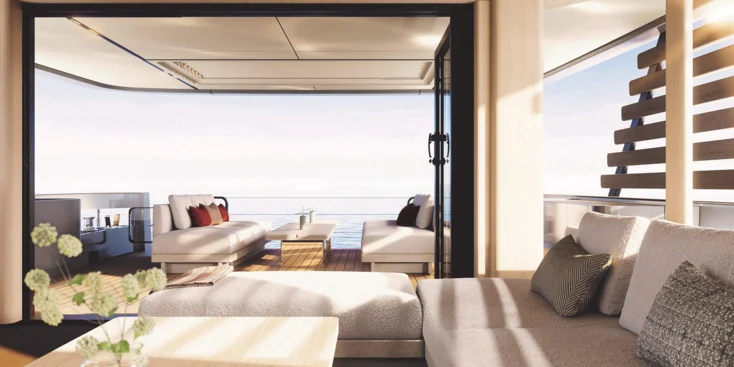 Loggia on the Magellano 27M's main deck