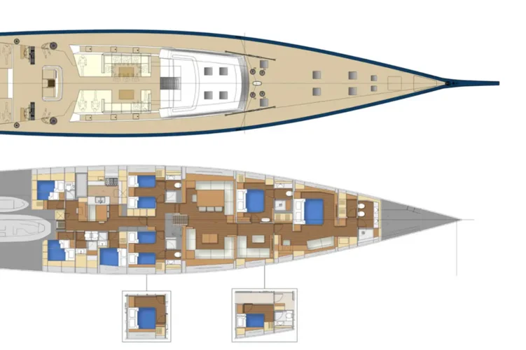 Raised saloon, носовая мастер-каюта