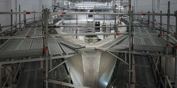 Construction is in progress on the 70-metre CRN Project Thunderball