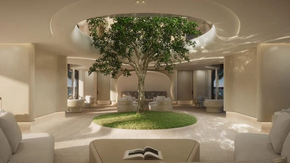 Вечнозеленый фикус Нитида &ndash;&nbsp;своеобразный смысловой центр Sanlorenzo 74Steel Virtuosity