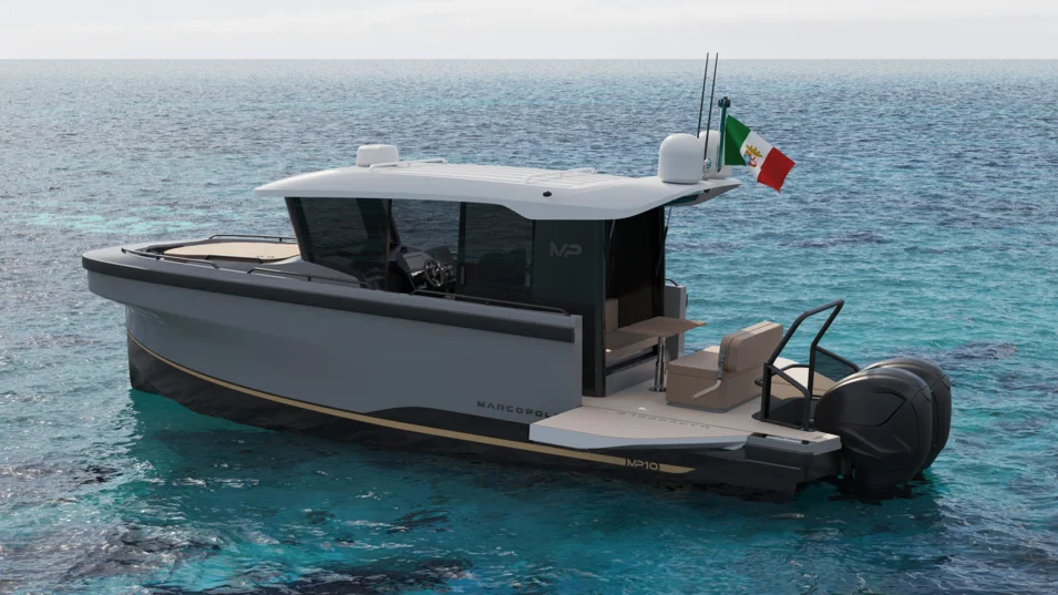 Even the smaller MP10 by Marcopolo Adventure Yachts features fold-down bulwarks