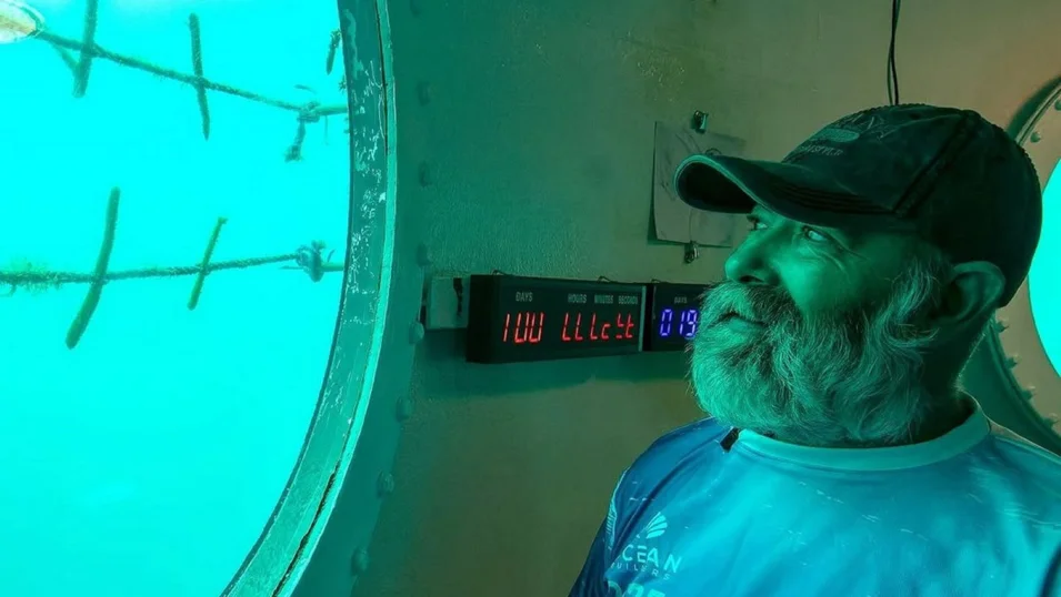 Rüdiger Koch in his underwater capsule