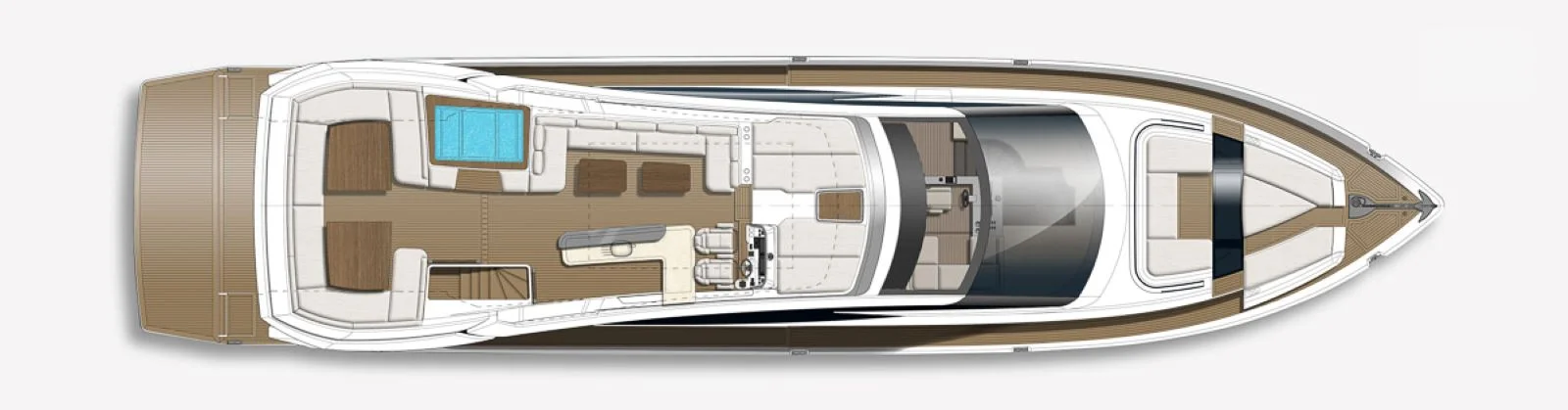 Flybridge: version with aft sofa