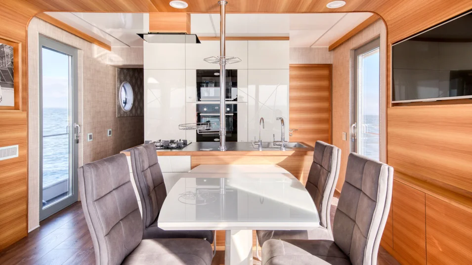 Interior of one of the houseboats built by 