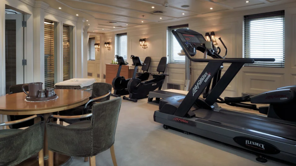 Gym equipment on board Christina O