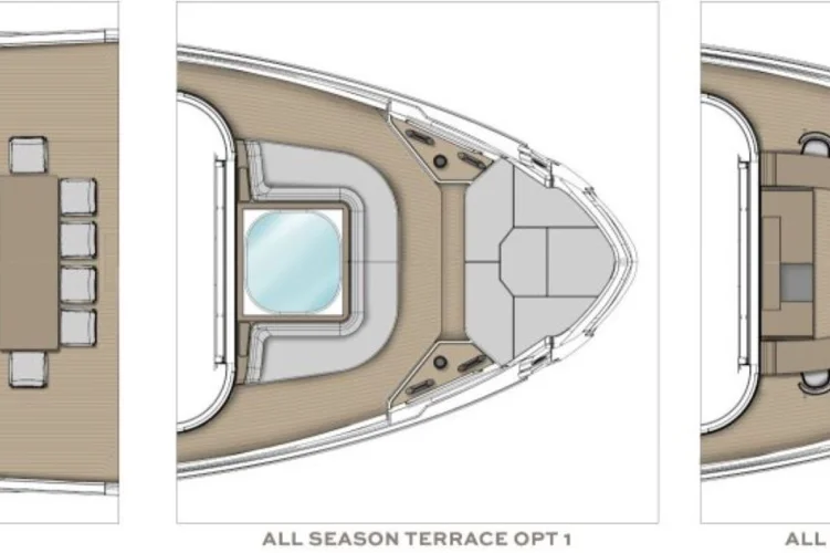 Alternative layouts of the aft cocpit & all season bow terrace