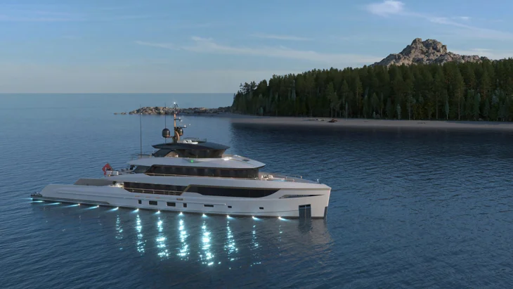 The exterior of the 44.9-metre B165 is by Valentin Design