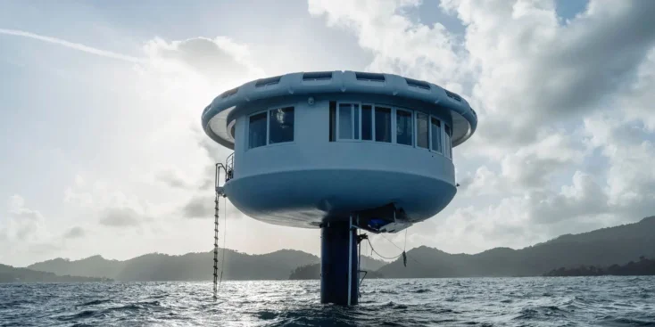 Above-water part of the SeaPod Alpha Deep, where Rüdiger Koch set his 120-day record for the time spent living underwater