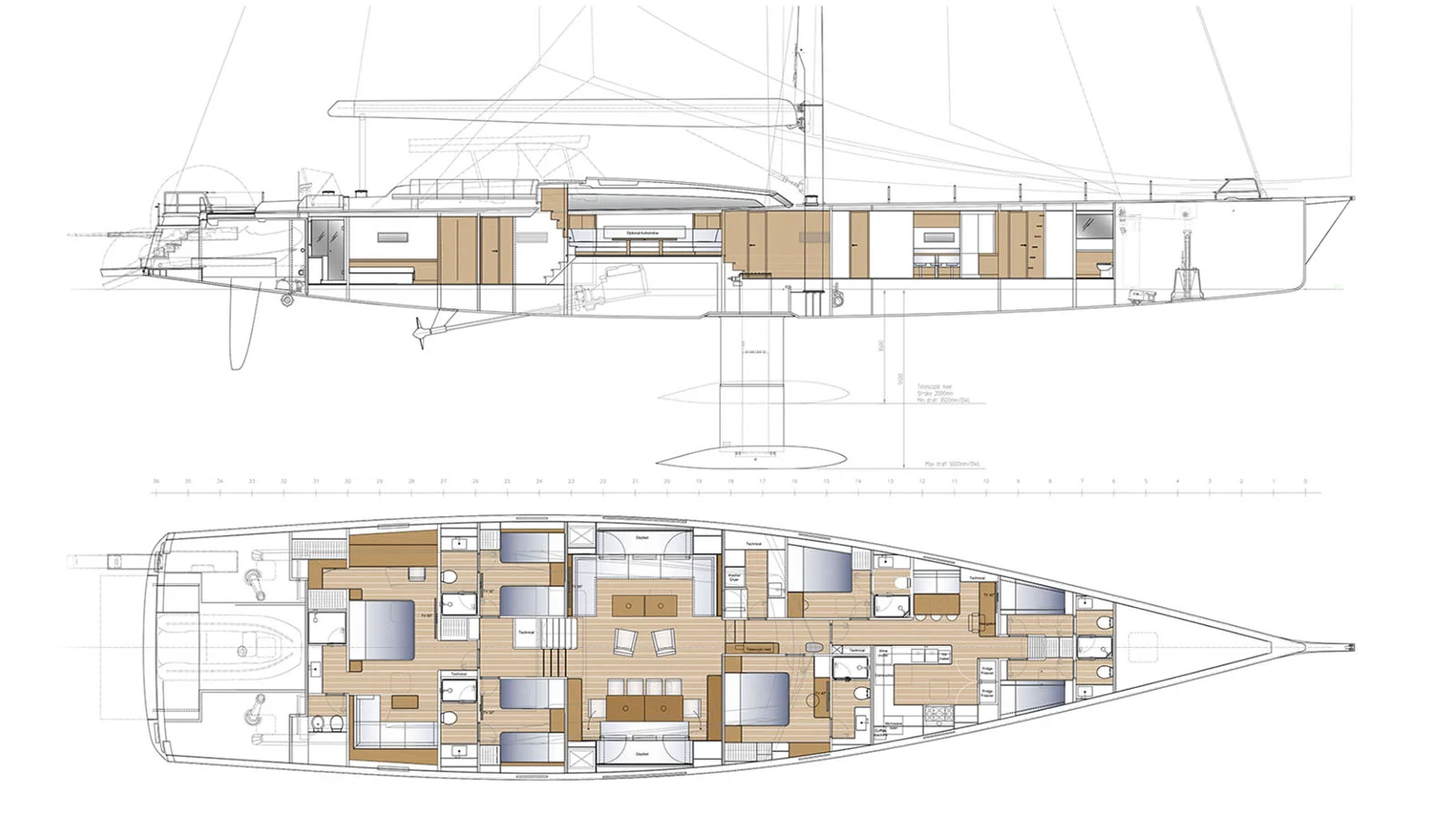 Aft master cabin